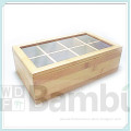 100% Mao BambooDivided Tea Box w/ Clear Lid-2014 NEWEST !!!